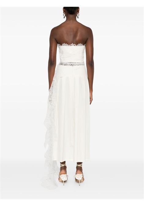 Top in pizzo con stringhia laterale in bianco David koma - donna DAVID KOMA | SS25DK17TOFFWHT